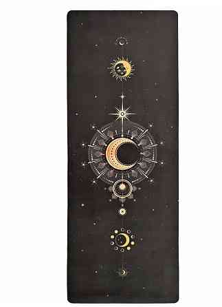 Килимок для йоги EasyFit BlackMoon (замша-каучук) чорний Коломия