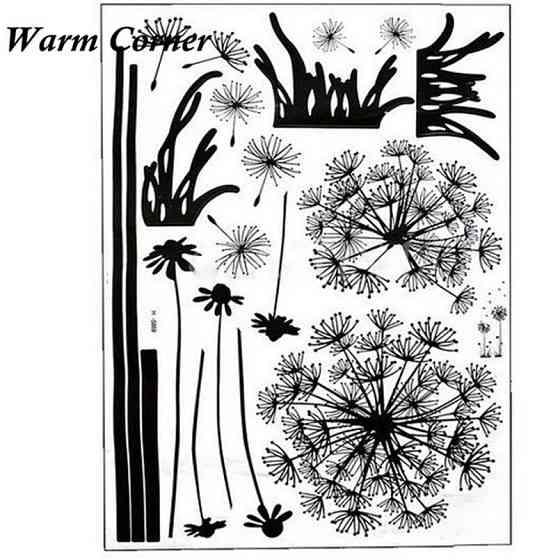 Вінілова Наклейка "Кульбабки" на стіну - розмір стікера 70*50см, (розклеювати по-бажанню) Київ