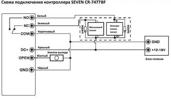 Біометричний контролер доступу Bluetooth із клавіатурою SEVEN CR-7477BF-P MIFARE Київ