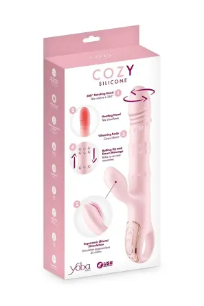 Вібратор-кролик 5в1 Yoba Cozy, вібрація, ротація, пульсація, перлинний масаж, нагрівання Львів