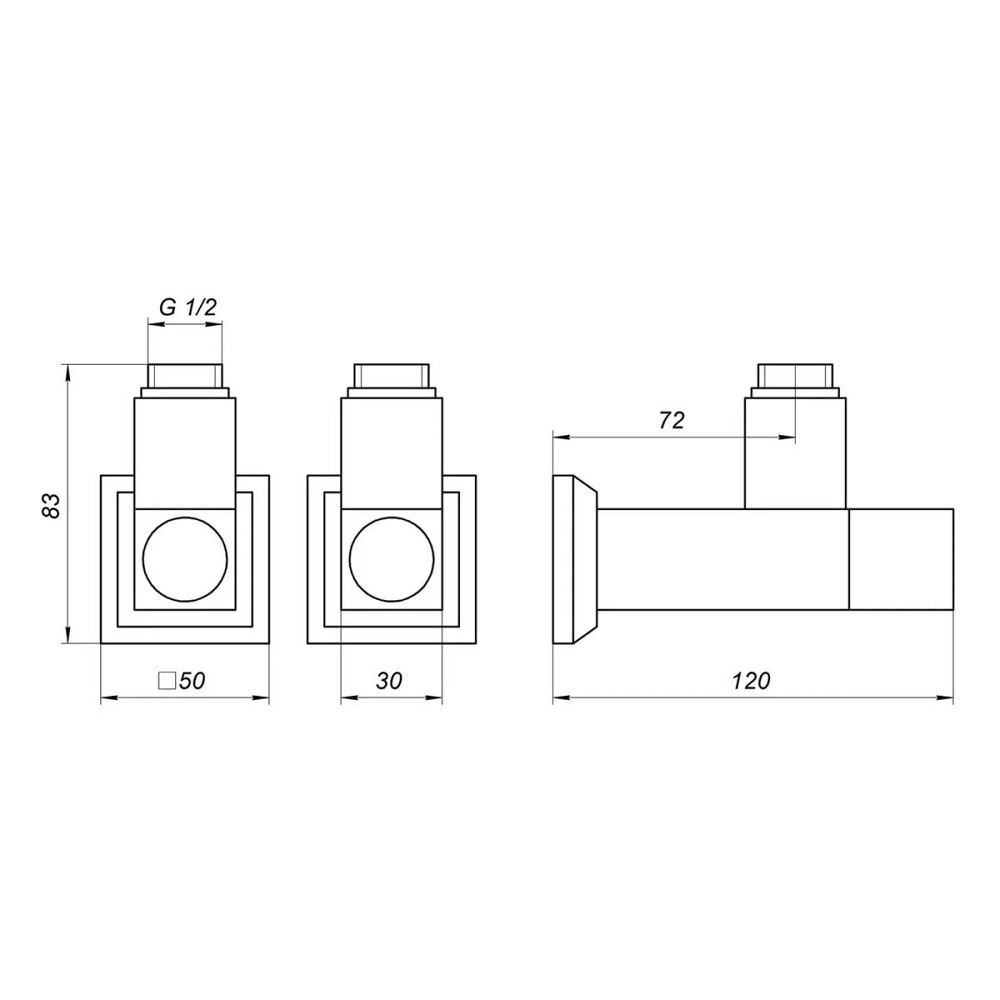 Кутовий кран подовжений Solomon CUBE CHROM 1/2"х1/2", 2 шт. Київ - фото 8