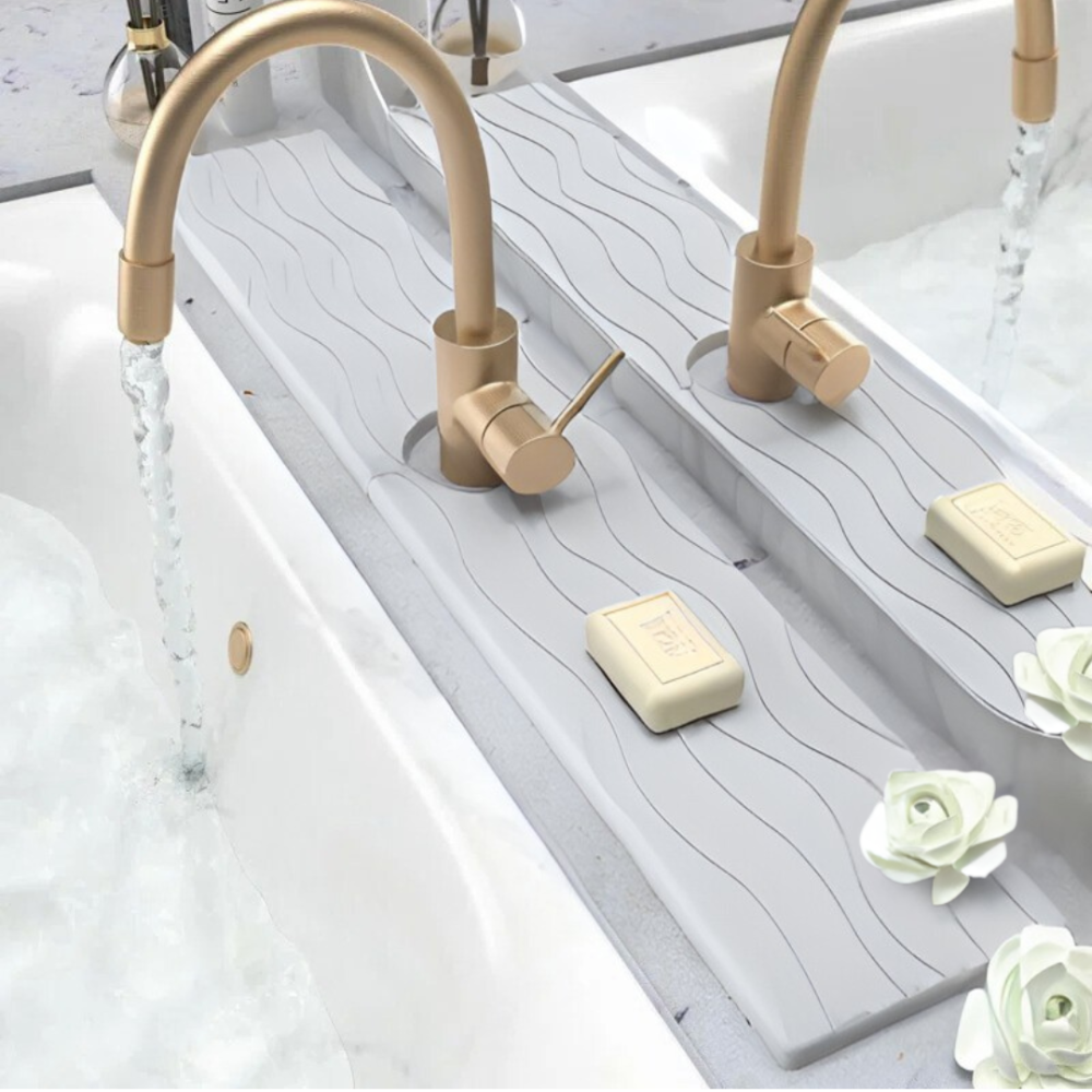 Коврик под смеситель,накладка в кухню или ванную комнату на раковину,каменный из диатомита,цвет светло-серый Каменец-Подольский - изображение 5