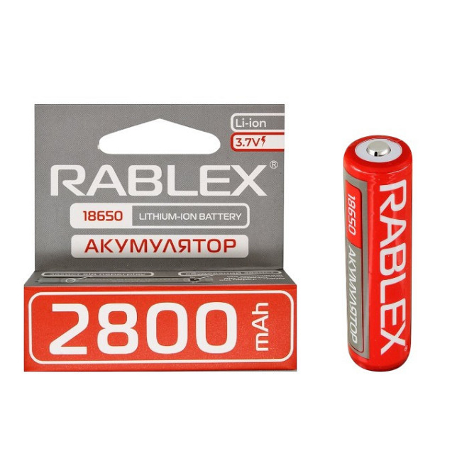 Аккумулятор Rablex 18650 Li-ion 2800mAh с ЗАЩИТОЙ 3.7V Днепр - изображение 2