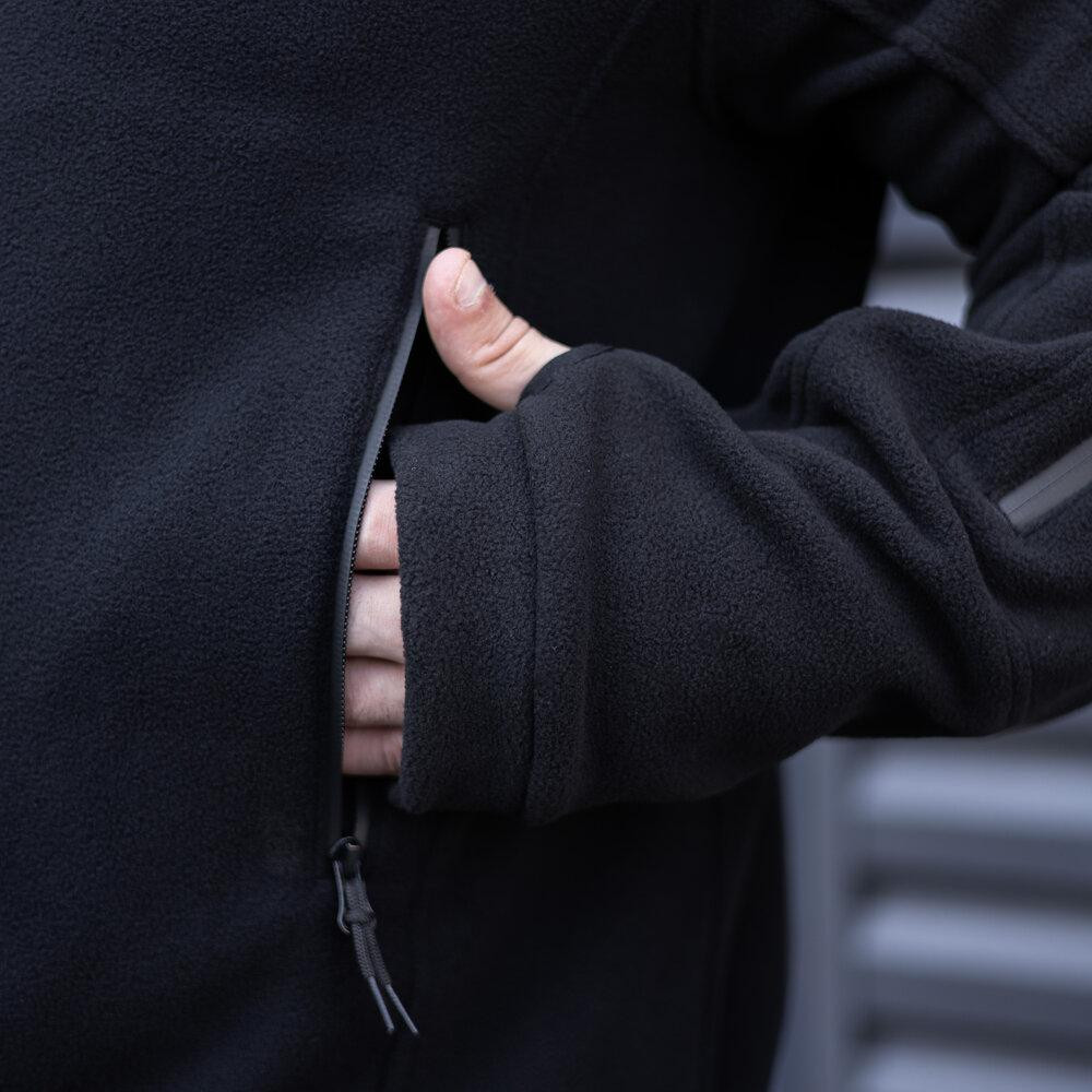 Толстовка мужская флисовая на молнии Pobedov Explorer черная Киев - изображение 4