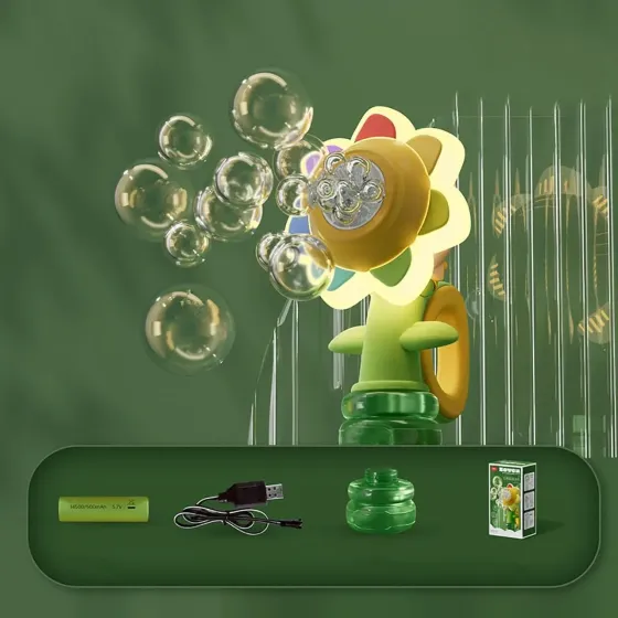Генератор мыльных пузырей в форме подсолнуха с подсветкой Seven COLOR FLOWER Коломыя
