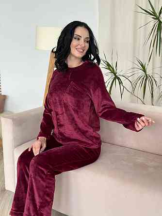 Махровый костюм с декоративными карманами Luci 42-44, Бордовый Киев