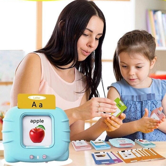 Інтерактивний планшет для вивчення англійської мови + 112 карток, Синій / Розвиваючі картки для дітей Київ - фото 6