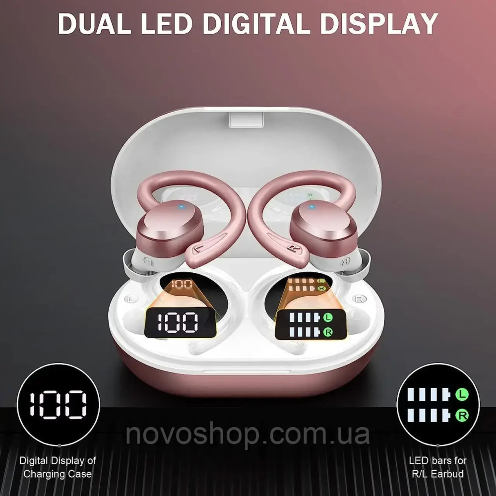 Уценка Беспроводные наушники Rulefiss Q38 Bluetooth 5.3 Hi-Fi TWS с HD-микрофоном, IP7, 48 часов автономной работы Киев - изображение 2