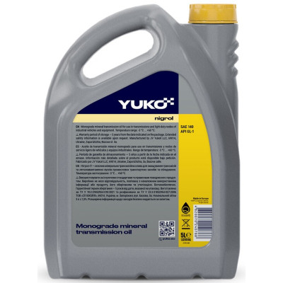 Трансмісійна олива Yuko Нігрол - Л GL-1, SAE 140 5л (4820070240788) Вінниця - фото 2