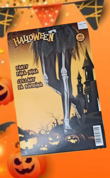 Колготки Хелловін дитячі Кістки 40 den чорно-білий 12-14 Київ - фото 2