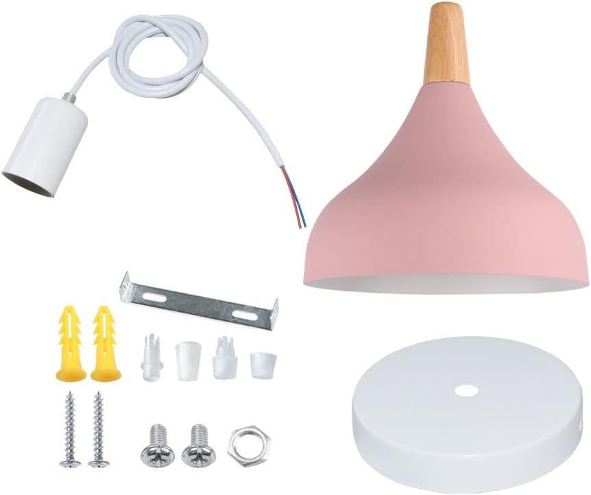 Підвісна лампа COSFEEL E27, фіолетова, ретро, скандинавський стиль, метал+дерево, для кухні, спальні світильник Київ - фото 4