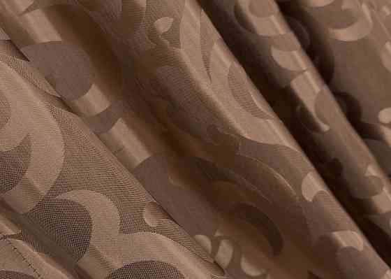 Комплект штор VR-Textil Жаккард Вензель 150х270 2шт и Тюль 400х270 478ш-1147т Коричневый с белым 71-103/3 Киев