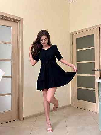 Женское романтическое легкое платье из муслина Черный, 42/44 Одесса