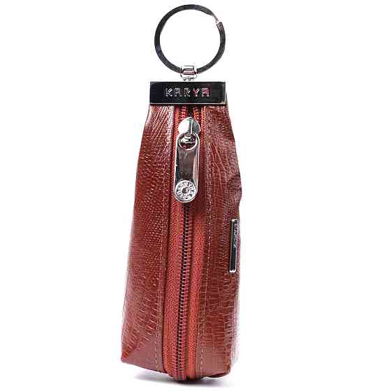 Стильная ключница из фактурной натуральной кожи KARYA 22822 Рыжий Киев