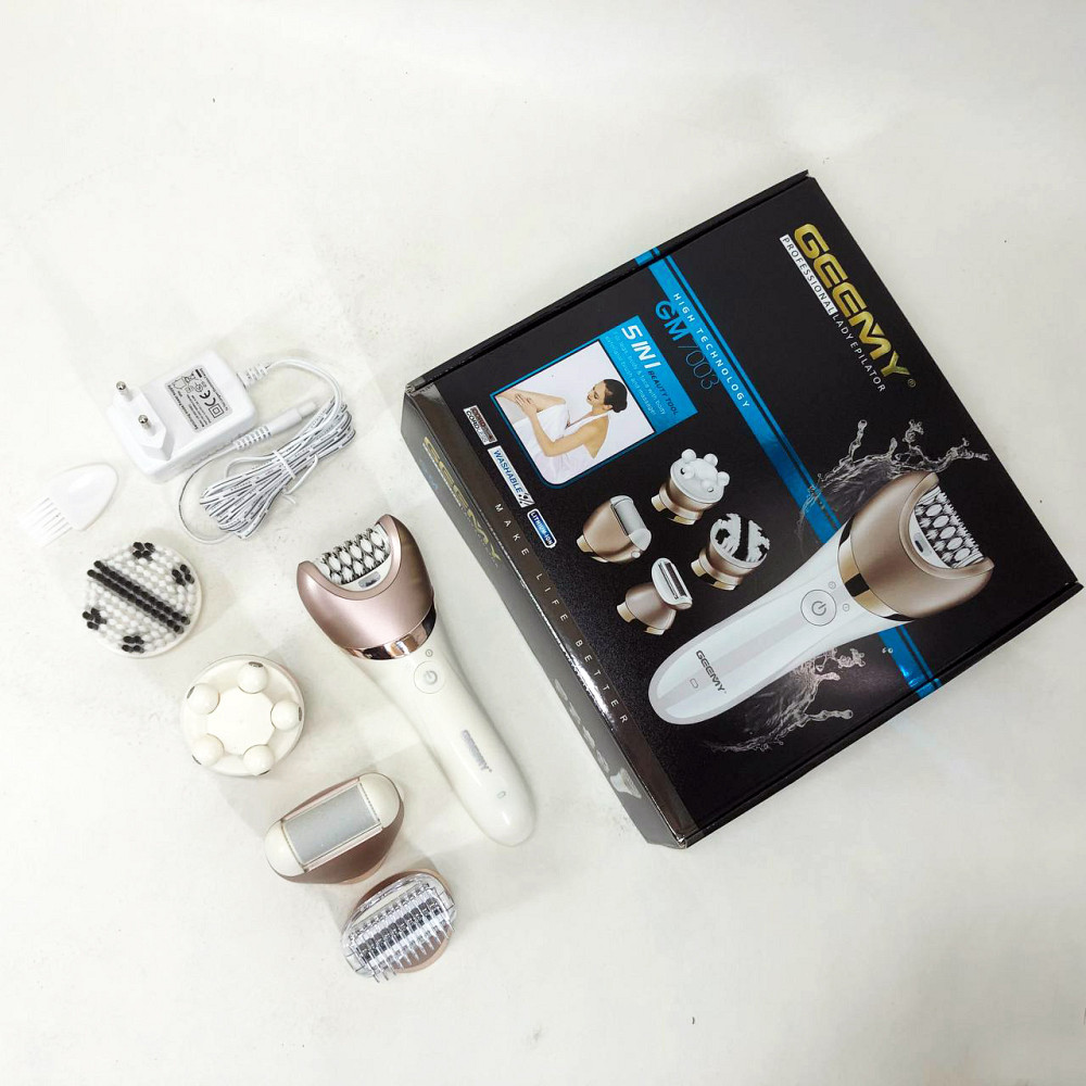 Эпилятор для ног с ионизацией GEMEI GM-7003, Триммер женский для лица и бикини Пилка рук и ног JW-78 Львов - изображение 2