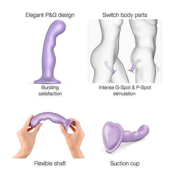 Насадка для страпона Strap-On-Me Dildo Plug P&G Lilas Metallic S Sex Aura Київ