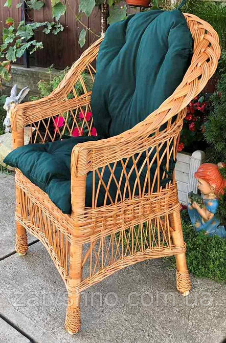 Крісло з лози зручне з накидкою (колір на вибір) Київ - фото 4