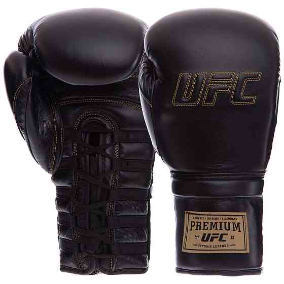 Рукавиці боксерські шкіряні на шнурівці UFC PRO Prem Lace Up UHK-75046 16 унцій Рукавички для боксу та єдиноборств Київ
