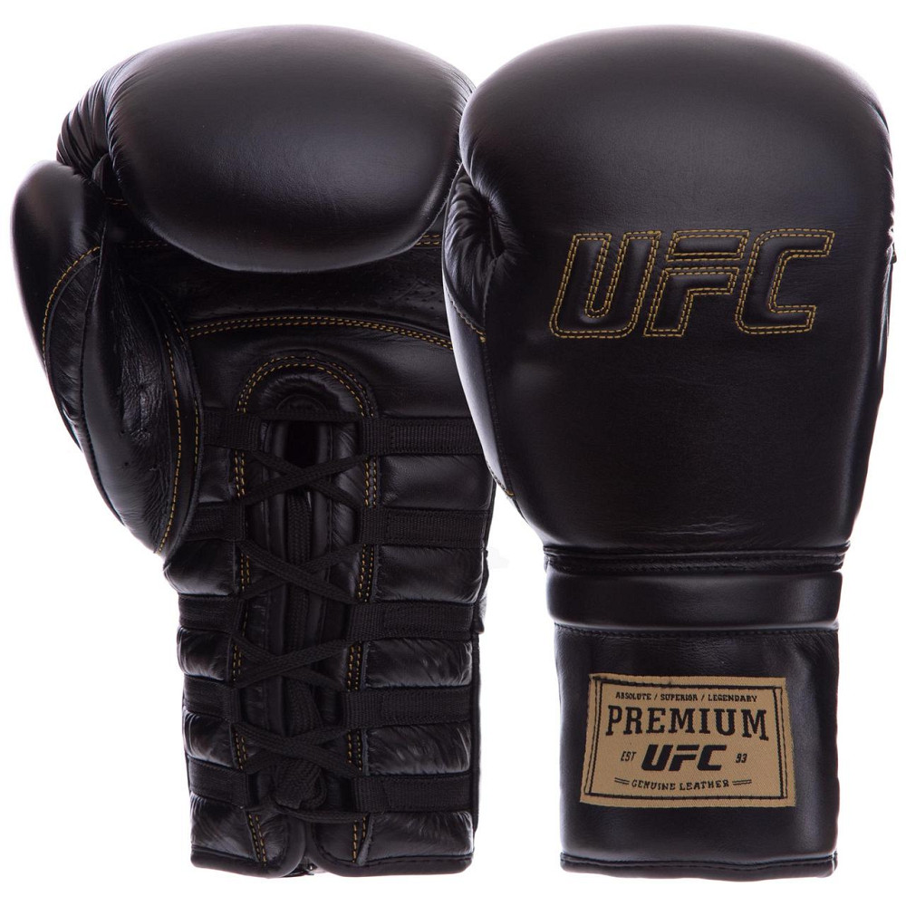 Рукавиці боксерські шкіряні на шнурівці UFC PRO Prem Lace Up UHK-75046 16 унцій Рукавички для боксу та єдиноборств Київ - фото 1