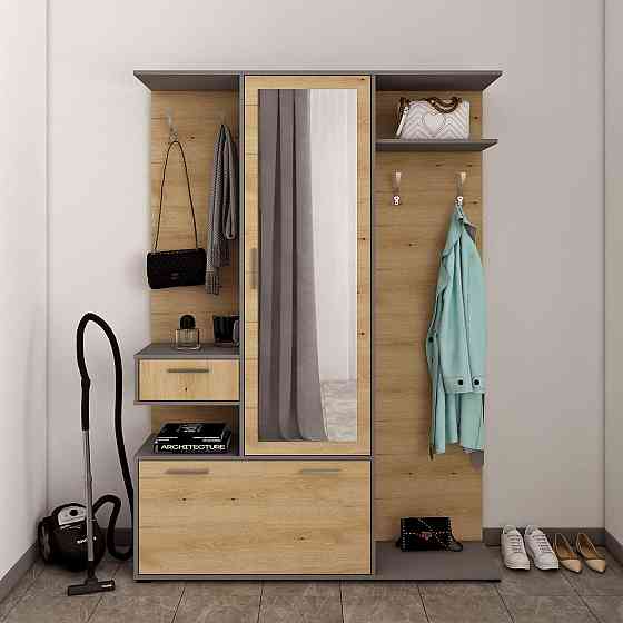 Прихожая Doros Финч 145х37х202 см Графит/Дуб артизан (DRS-011338) Львов