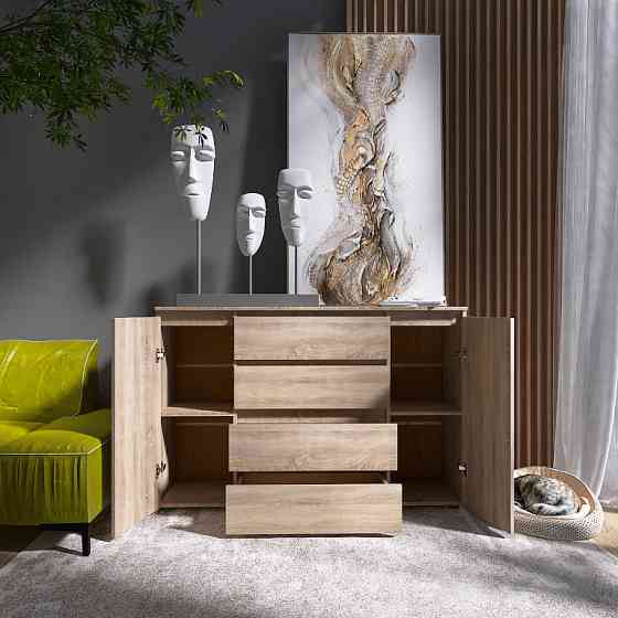 Комод Эверест КЛ-4 Лайт (телескопические) 140х38х93 см Дуб сонома (DTM-4645) Днепр