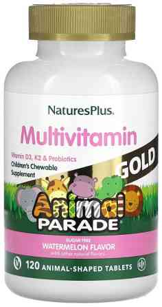 Мультивітаміни для дітей Nature's Plus Animal Parade Gold Chewable Multi-Vitamin 120 таб Кавун Київ