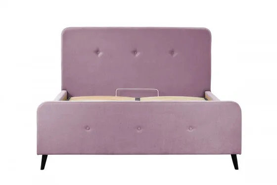 Ліжко Двоспальне Michelle VIP Wood На ніжках 160 х 200 см Fibril 24 A1 З додатковою металевою цільнозварною рамою Рожевий Київ