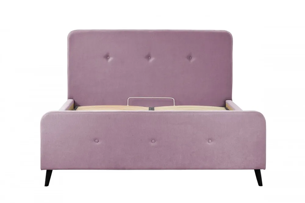 Ліжко Двоспальне Michelle VIP Wood На ніжках 160 х 200 см Fibril 24 A1 З додатковою металевою цільнозварною рамою Рожевий Київ - фото 2