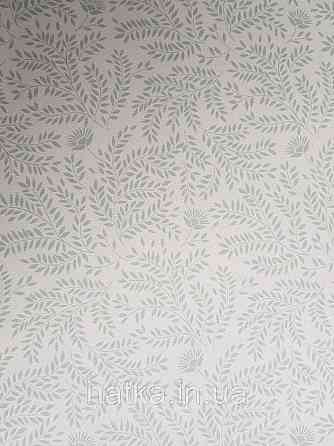 Шпалери флізелінові дитячі еко Lutece Tartine et Chocolat листя гілочки квіти смарагдові на білому Київ