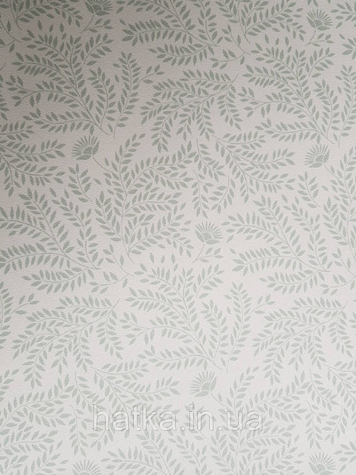 Шпалери флізелінові дитячі еко Lutece Tartine et Chocolat листя гілочки квіти смарагдові на білому Київ - фото 1