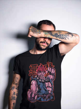 Футболка для мальчика аниме Акума Гоуки Карате Стреет оверсайз (рост от 165 до 180 ) Черний AnimeJ0677m Днепр