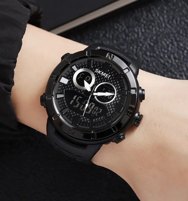 Годинник чоловічий наручний спортивний Skmei 2014 (Чорний з чорним) Київ - фото 8