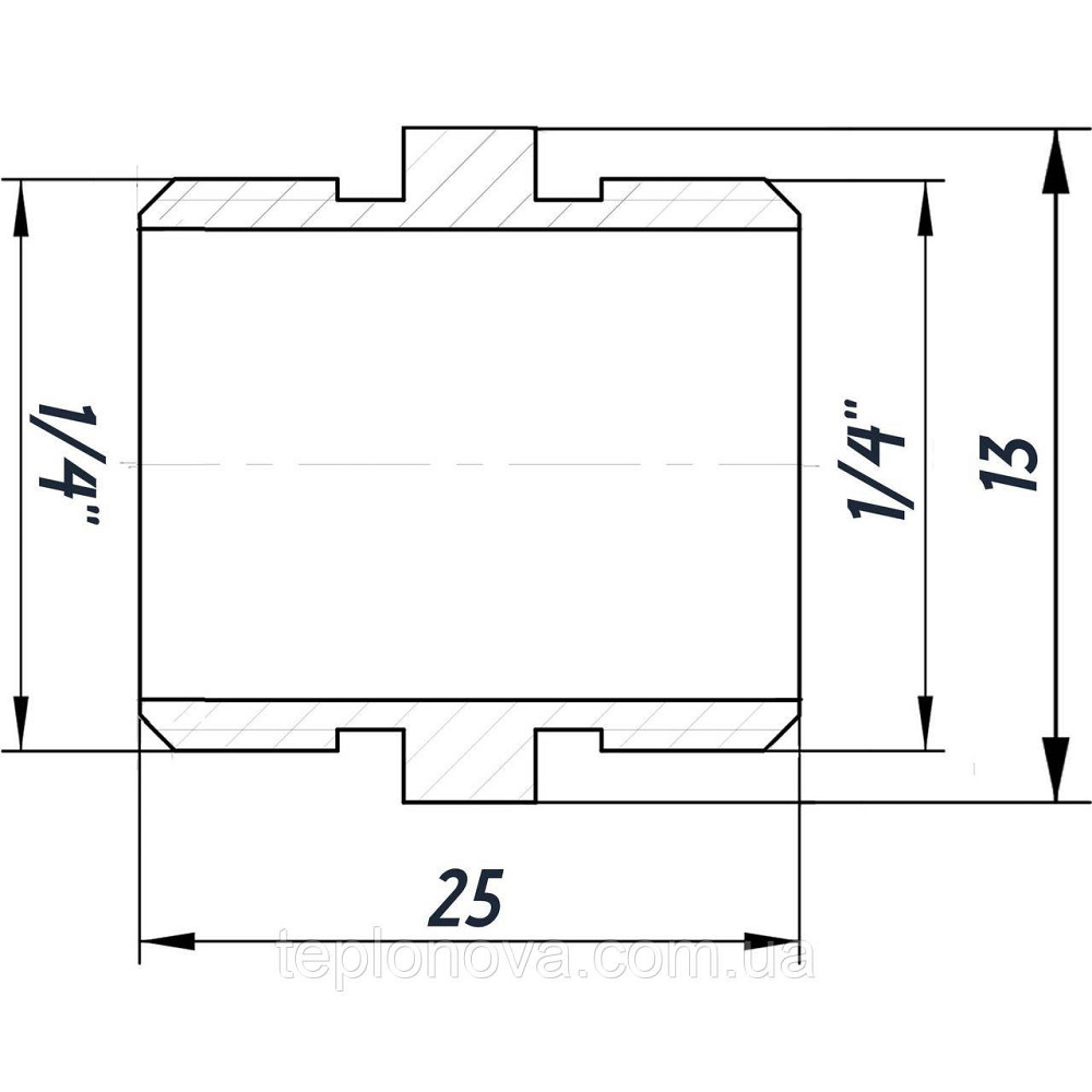 Ніпель 1/4| НН латунний LN112S OPTIMUM Чернівці - фото 3