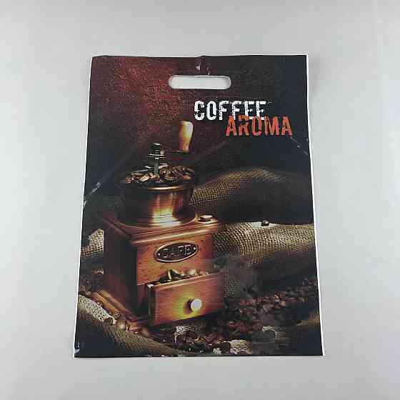 Пакет із прорізною ручкою, ламінований "Аромат Кава" 45/20 мк (30*40) ДПА (50 шт.) Харків