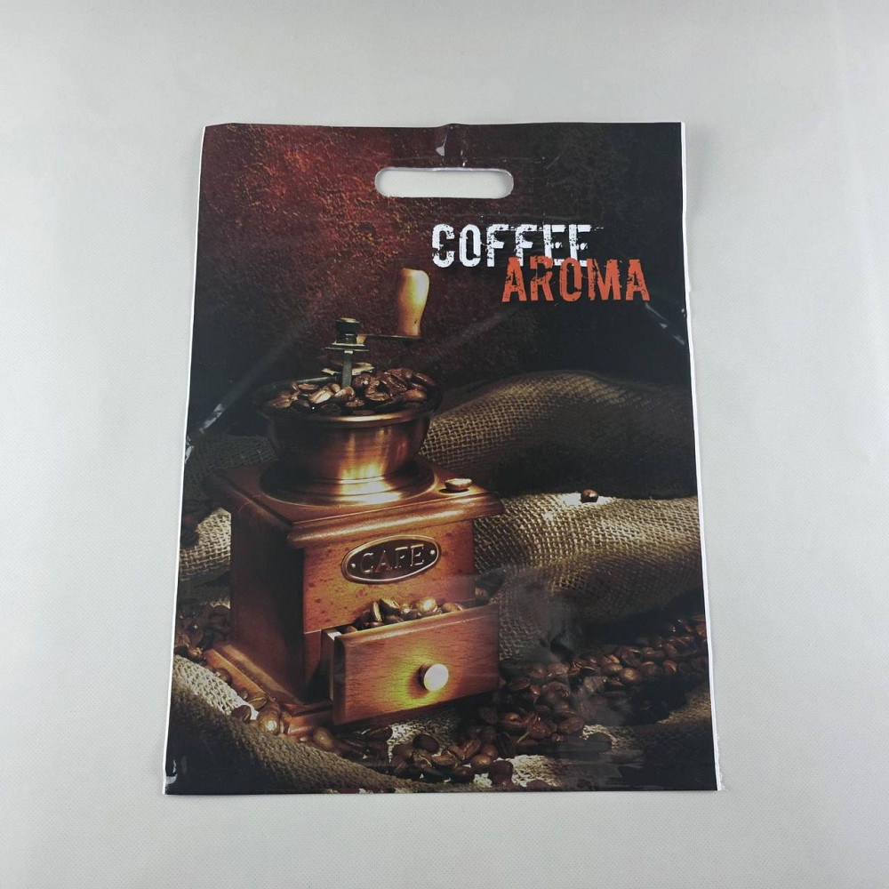 Пакет із прорізною ручкою, ламінований "Аромат Кава" 45/20 мк (30*40) ДПА (50 шт.) Харків - фото 1