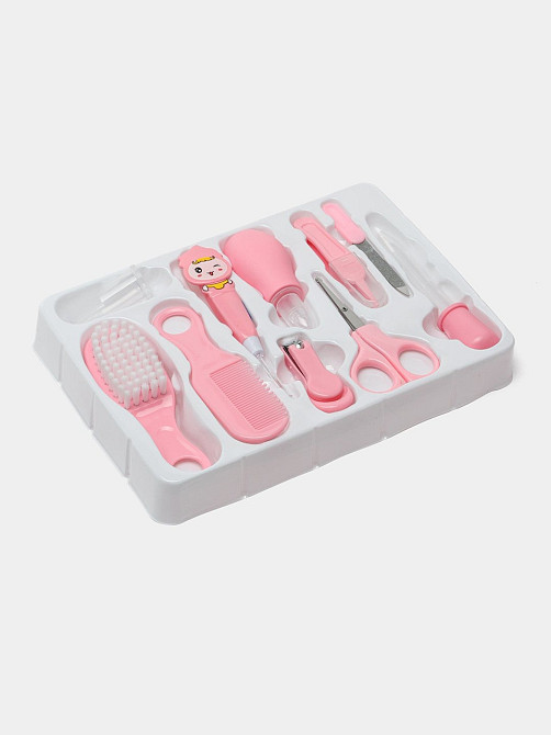 Набор для новорожденных, маникюрный 10 предметов : расческа, ножницы,кусачки,пилочка,пипетка для детей,розовый Каменец-Подольский - изображение 6