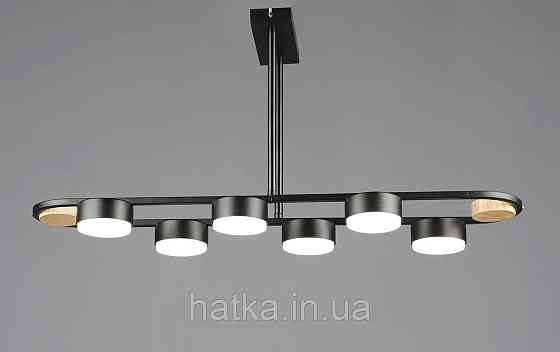 Люстра стельова світлодіодна на 6 плафонів VALESO N6720/6 GX53 Чорний + Дерево N6720/6 Київ
