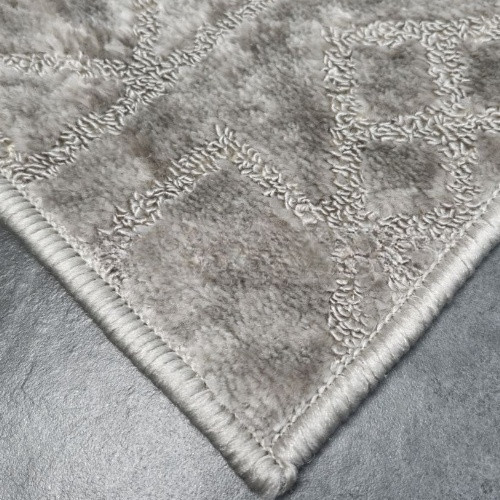 Набір килимків для ванної кімнати 2шт 50*80см+40*50см U-виріз Ромб Smile світло-сірий поліпропілен Дариана Житомир - фото 3