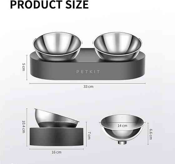 Миска Petkit Fresh Nano-Metal Pet/Cat Two Bowl Stand (P5201) ( ABS (без BPA), нержавіюча сталь ) Харьков