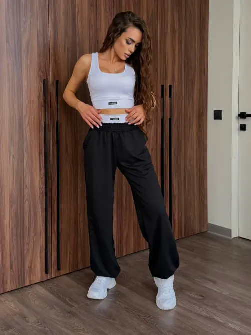 Жіночий костюм двійка з подвійним топом і високою посадкою штанів Одеса - фото 10