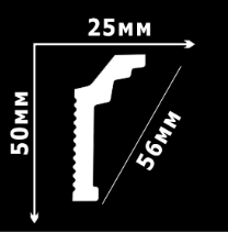 Потолочный плинтус 2м   GPX-2  50х25мм под натяжной потолок Днепр - изображение 2