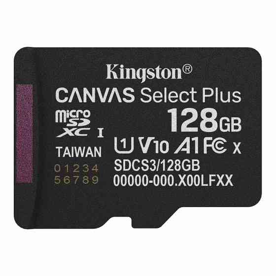 Карта пам'яті microSDXC (UHS-1) Kingston Canvas Select Plus Gen3 128Gb class 10 А1 (R-150MB/s) Київ