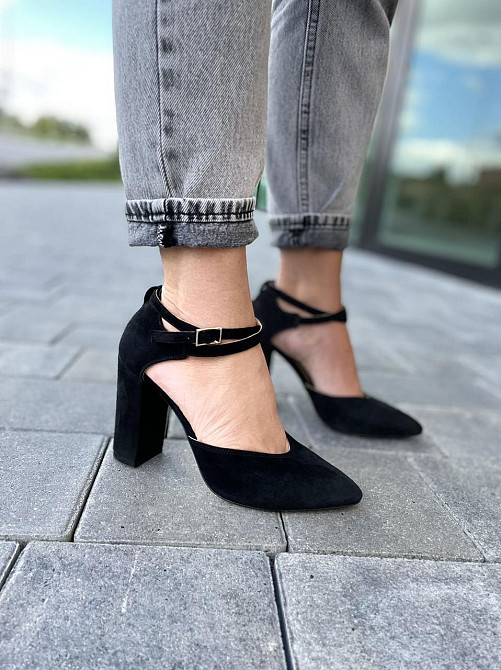 SANTINI Босоніжки жіночі чорні замшеві SANTINI 953589-21 літо, натуральна замша на підборах / С Коломыя - изображение 6