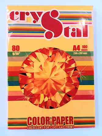 Папір кольоровий "CRYSTAL COLOR PAPER" А4 80 г/м (100 арк.) інт. Gold 200 (золотий), шт Київ