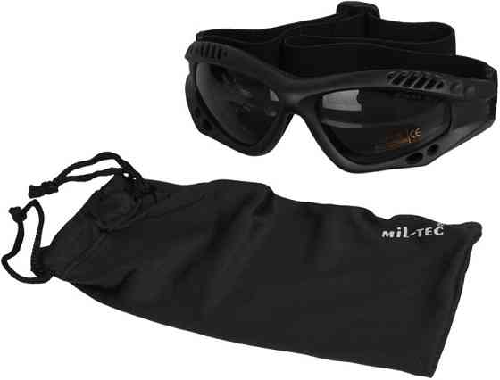 Тактические Очки затемненные с резинкой и чехлом Mil-Tec от Sturm 