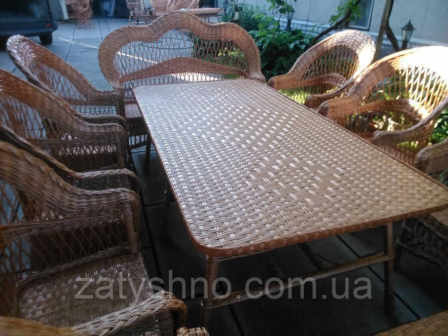 Комплект плетеной мебели из лозы стол и диваны Киев - изображение 4
