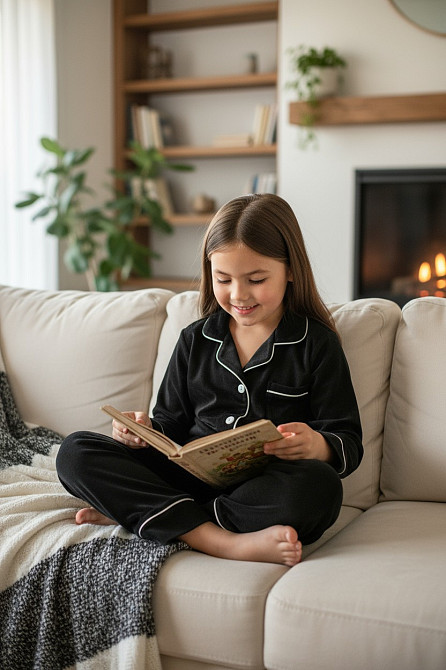 Дитяча велюрова тепла піжама одна кишеня Чорний 110-116 Харків - фото 2