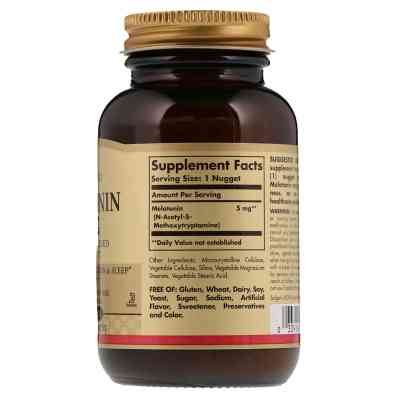 Амінокислота Solgar Мелатонін 5 мг, 120 жувальних таблеток (SOL-01937) Вінниця
