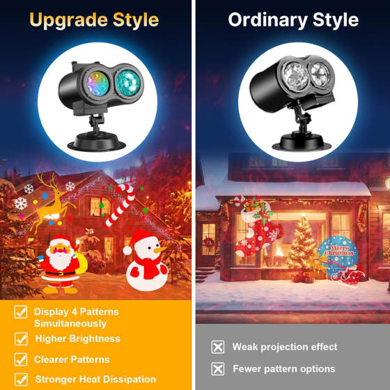 Світлодіодний RGB LED проектор хвиль та святкових візерунків IP64, 19 слайдів, 190 ефектів, пульт ДК, вуличний лазерний декор Київ