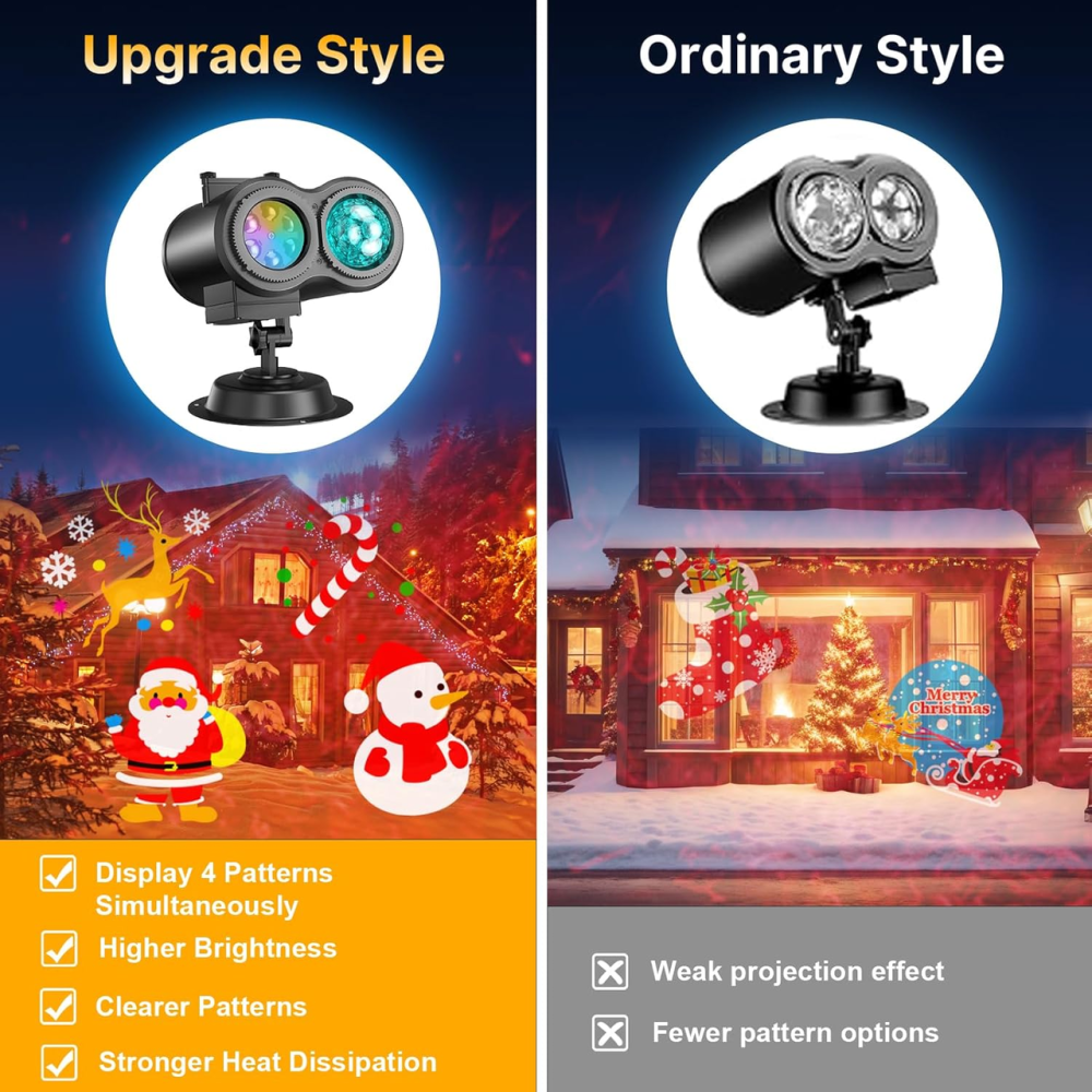 Світлодіодний RGB LED проектор хвиль та святкових візерунків IP64, 19 слайдів, 190 ефектів, пульт ДК, вуличний лазерний декор Київ - фото 4